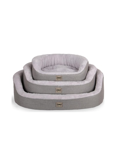 Tobby Kedi Ve Köpek Yatağı Açık Gri 54x64x21 Cm, Sakinleştirici Tasarım, Yükseltilmiş Yan Destek, Ultra Yumuşak, Çift Taraflı Yıkanabilir Minder, Çıkarılabilir Kılıf, Kaydırmaz Taban Yatak M