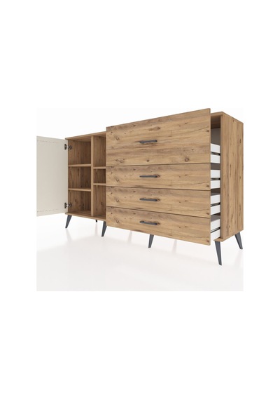 Kronos Konsol 4 Raflı 4 Çekmeceli Tek Kapaklı 176x59x99 Çam-ayta Çam-aytaşı/çam Kronos Konsol 4 Raflı 4 Çekmeceli Tek Kapaklı 176x59x99 Çam-ayta Çam-aytaşı/çam