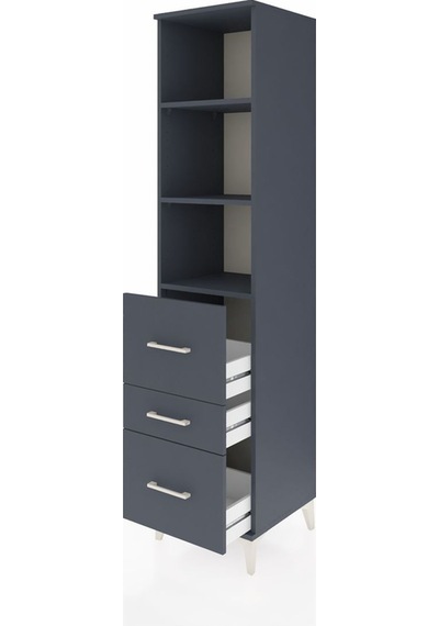 Hyperion Dolap 3 Raflı 3 Çekmeceli 44x44x195 Antrasit-antrasit Antrasit