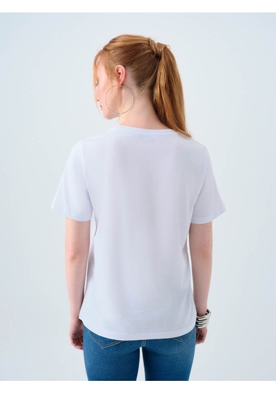 Loft Beyaz Kadın T-shirt Lf2039547 Beyaz