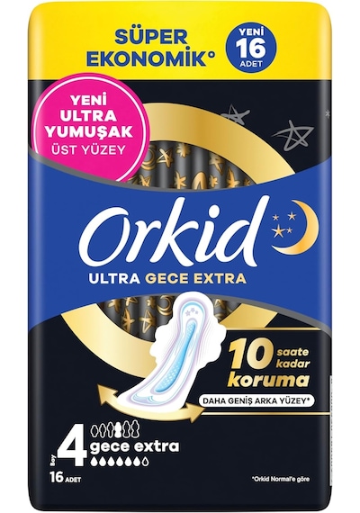 Ultra Hijyenik Ped Gece Ekstra Boy 4 Süper Ekonomik Paket 16 Adet Ped
