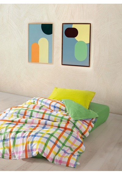 Cozy Home Popping Colors Tek Kişilik Lastikli Çarşaflı Nevresim Takımı Hype Yeşil
