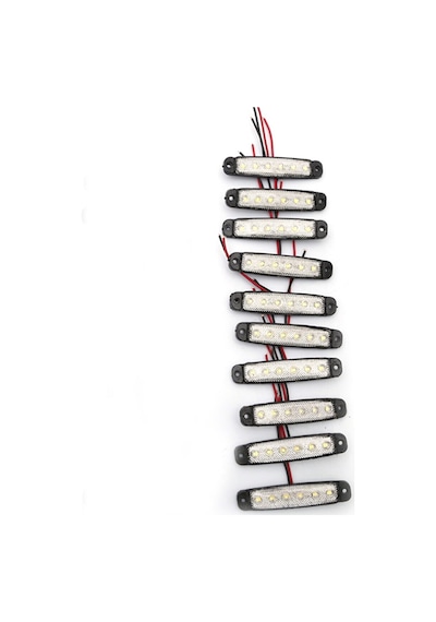 (10 ADET) BEYAZ 6 LEDLİ PARMAK LAMBA 24V