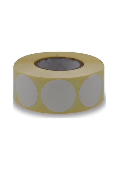Kuşe Etiket 30mm Çap Ruloda 1000 Adet 40mm Kuka Çapında Baskısız Nokta Etiketi