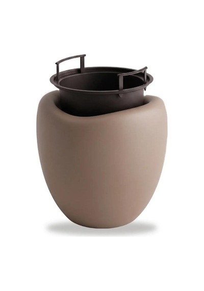 Omnipazar So-lale01 Lale Dekoratif Saksı Plastik İç Kovalı 15 Lt No: 1 Mocha