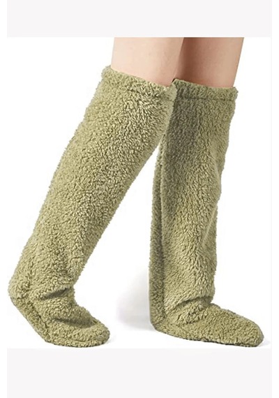 Sauna Suit Krem Sock Peluş Uyku Çorabı Welsoft Diz Üstü Oda Çorabı Ayak Isıtıcı Uzun Gonç Çorap Krem