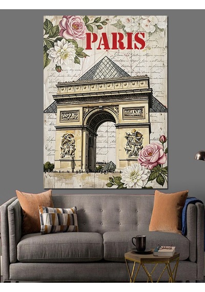 Paris Zafer Takı Çizim Dekoratif Kanvas - Mdf Ahşap Tablo