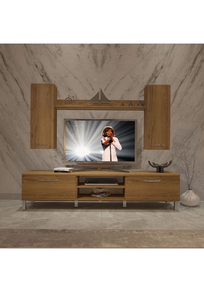 Decoraktiv Eko 7 Mdf Dvd Krom Ayaklı Tv Ünitesi Tv Sehpası Pera