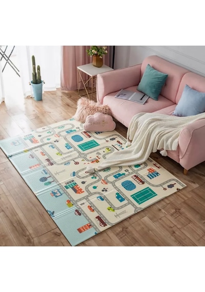 Delt Katlanabilir Çocuk Bebek Oyun Matı Oyun Aktivite Halısı - 150x200x1 Cm Taşıma Çantalı