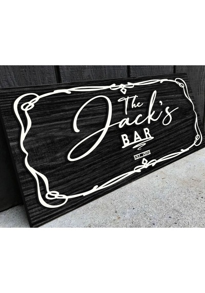Bk Gift Kişiye Özel Kabartma Tasarım Siyah Ebony Ahşap Bar Tabelası, Home Bar Tabela, Rustik Ev Dekorasyonu, Duvar Dekoru-4