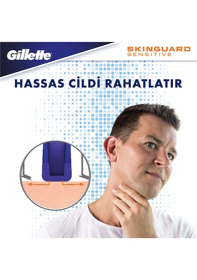 Gillette Skinguard Tıraş Makinesi + 4'lü Yedek Tıraş Bıçağı