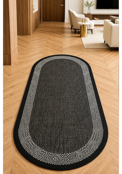 Connexion Oval Makinede Yıkanabilir Kaymaz Taban Leke Tutmaz Dijital Salon Halısı Mutfak Halısı Ve Yolluk Çok Renkli