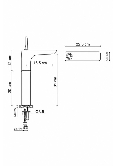 Fontana Fk-5123 Mat Rose Yüksek Lavabo Bataryası Modern Şık Tasarım Rose Lavabo Bataryası