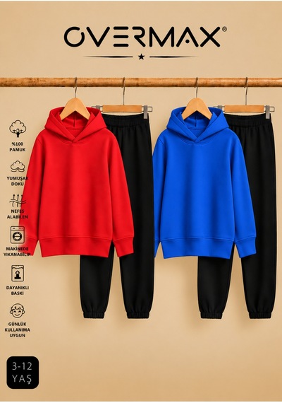 Overmax 2 Li Çocuk Kapüşonlu Eşofman Takımı Sweatshirt & Eşofman Altı 3-12 Yaş Kırmızı-siyah, Saks Mavi-siyah - 919953561 Kırmızı-siyah, Saks Mavi-siyah Overmax 2 Li Çocuk Kapüşonlu Eşofman Takımı Sweatshirt & Eşofman Altı 3-12 Yaş Kırmızı-siyah, Saks Mavi-siyah - 919953561 Kırmızı-siyah, Saks Mavi-siyah