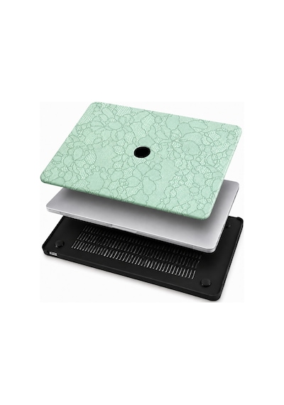 Macbook Air 13.6 Kılıf M2-m5 A2681 A3113 A3240 A3449 Sert Hard Case Açık Yeşil