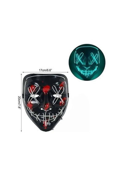 Hallowen Parti Maskesi Neon Led Işıklı Maske 3 Modlu Cadılar Bayramı Maskesi Mh-hs8764-3226