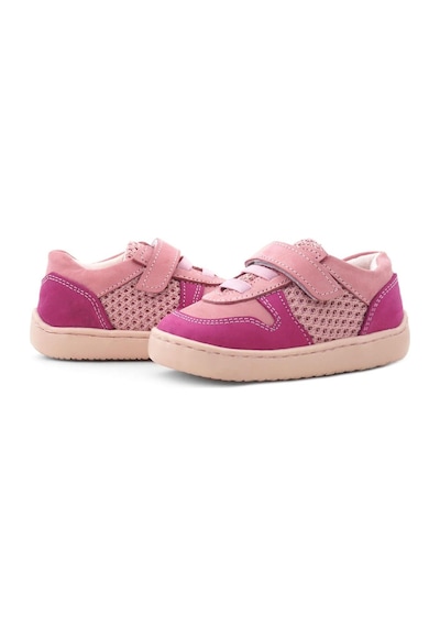 Rakerplus Bob Hakiki Deri Pembe Barefoot Cırtlı Lastikli Bebek Sneaker Ayakkabı Pembe
