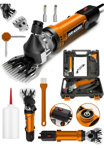 Dragro Alman Drg-4200w Devir Ayarli Bakir Sargili Çelik Şanzuman Koyun Keçi Kirkma Makinesi -turuncu