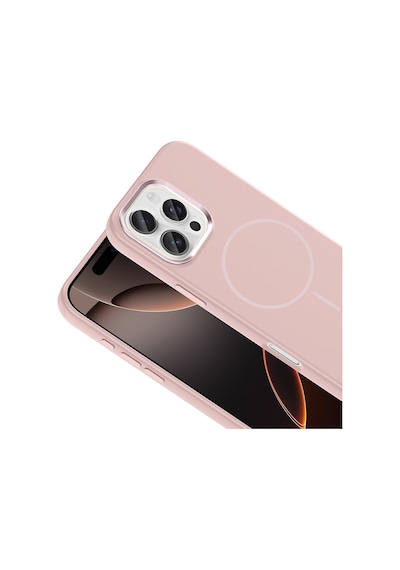 Apple Uyumlu iPhone 16 Pro Max Kılıf M-safe Şarj Özellikli Metal Kamera Çerçeveli Zore Edi Silikon Kapak Titanyum-Gri