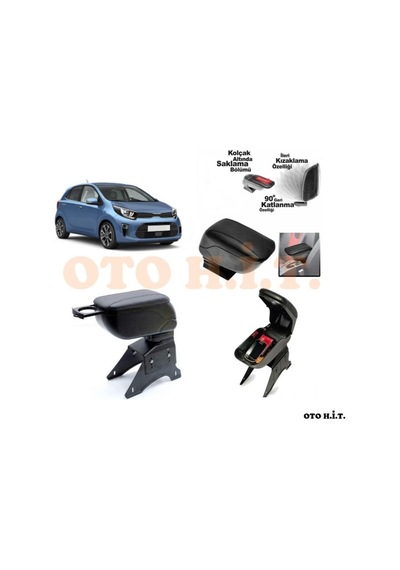 Kia Picanto 16-21 Uyumlu Kol Dayama Ve Kolçak Sürgülü Bardaklıklı
