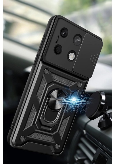 Xiaomi Poco X6 Pro Kılıf Pars Lens Yüzüklü Silikon Yeşil