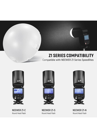 Manyetik Dome Difüzör Yuvarlak Kafa Speedlite Flaş İçin, Manyetik Bağlı Flaş Dome Işık Değiştirici Z2 Z1 Speedlite İçin, M12