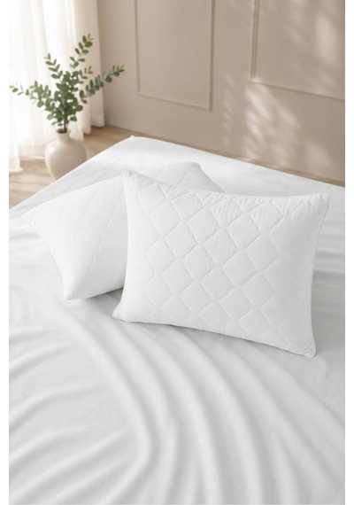 Kapitone-fermuarlı Microfiber %100 Sıvı Su Geçirmez Yastık Alezi Koruyucu Beyaz