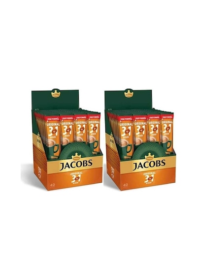 Jacobs 3'ü 1 Arada  Karışım Kahve 80 Adet 40'lı Kutu x 2