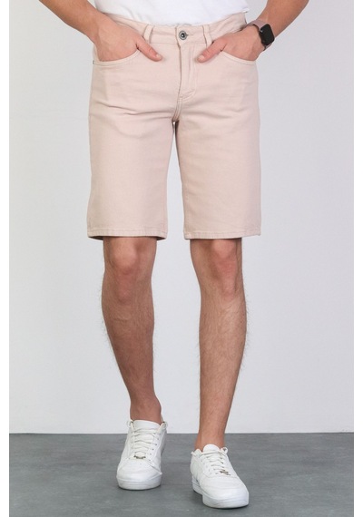 HLT Jeans Erkek Rose Pink Slim Kesim Comfort Likralı Esnek Jeans Şort Thomas-Rose Pink 001