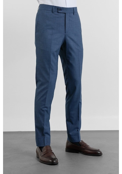 İmza Lacivert-lacivert Yan Cep Kazayağı Desen Slim Fit Esnek Classic Pantolon 1003255174 K.laci - A.laci