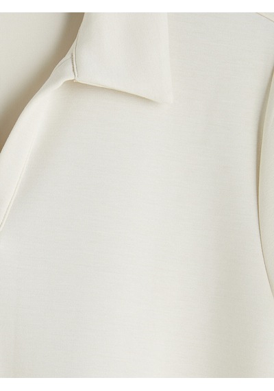 Lcw Comfort Bej Polo Yaka Soft Touch Kadın Tişört
