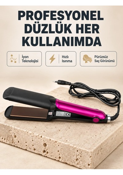 Ers İyonik Saç Düzleştirici 220 C Isıya Kadar Çıkan, Led Göstergeli Ve Eşit Isı Dağılımlı Plaka