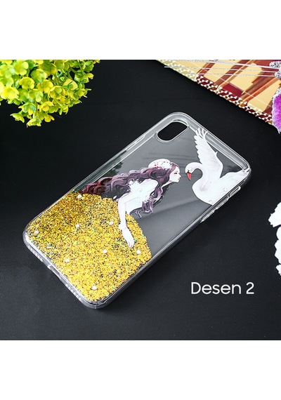 Apple Uyumlu iPhone X Xs 3D Diamond Elbise Seffaf Silikon Kilif 318313054 - Renk / Desenli 1