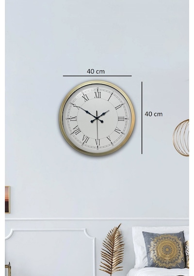 Retro Modern Roma Rakamlı 40 Cm Metal Duvar Saati Diğer