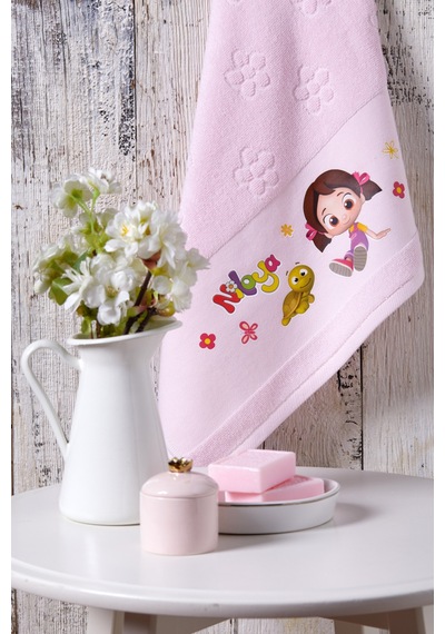 Niloya Flower Lisanslı Çocuk Bornoz Seti 1/2 Yaş Pembe