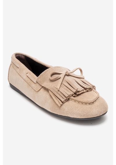Luvishoes Axelı Bej Süet Hakiki Deri Fiyonklu Saçaklı Kadın Loafer Ayakkabı Bej Luvishoes Axelı Bej Süet Hakiki Deri Fiyonklu Saçaklı Kadın Loafer Ayakkabı Bej
