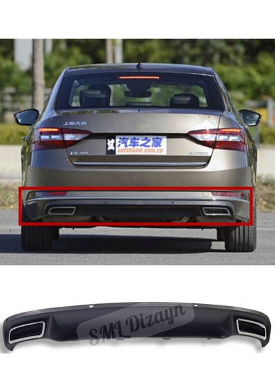 Skoda Superb 2015-2018 Kare Egzoz Difüzör-difizör Plastik