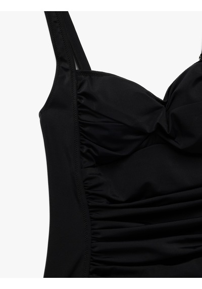 Koton Korse Detaylı Drape Detaylı Askılı Bikini Tankini Üst Siyah 5sak10189mm Siyah