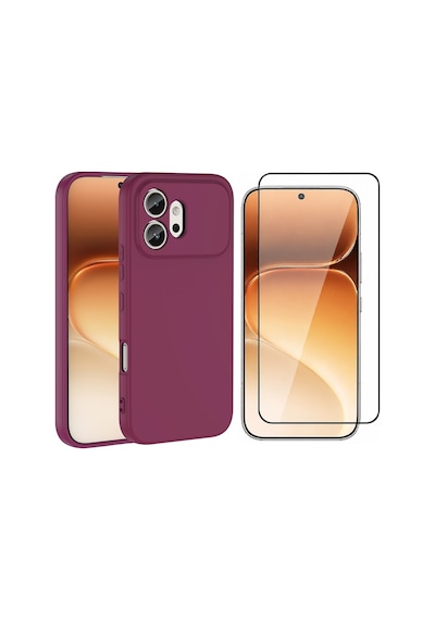 Vendas Honor 600 5g Kılıf Zore Mara Lansman Kapak + Cam Ekran Koruyucu Mürdüm