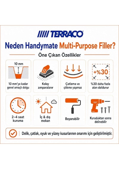 Terraco Handymate Çok Amaçlı Tamir Dolgu Macunu - 1 Lt