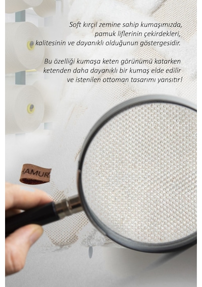 Bohem Özel Tasarım Punch Panç Desen Dekoratif Dikdörtgen Kırlent Kılıfı 28x50 cm Mila Ekru