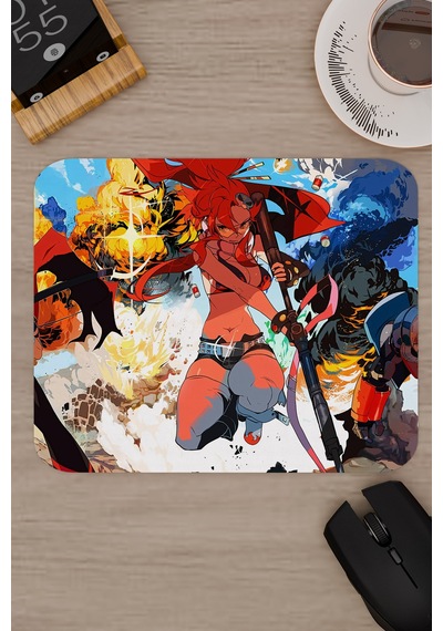 Gurren Lagann Kaymaz Dikişli Kauçuk Oyuncu Mousepad V5 - 22x18 Gaming Mouse Pad Fare Altlığı