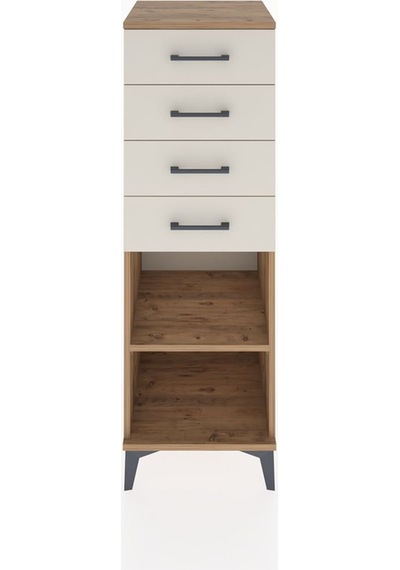 Hyperion Dolap Tek Raflı 4 Çekmeceli 44x44x134 Çam-aytaşı Atlas Çam