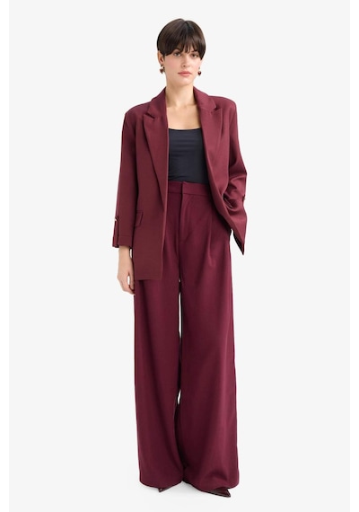 Defacto Wide Leg Çift Cepli Yüksek Bel Uzun Boy Pantolon F8213ax25aubr34 Bordo