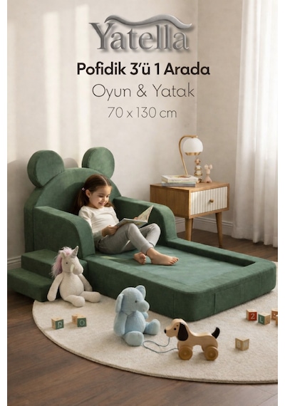 Yatella Pofidik 3'ü 1arada Oyun & Yatak 70 X 130 CM Mavi