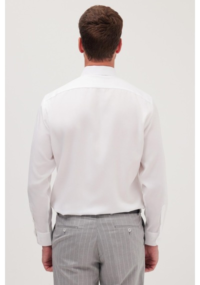 Tudors Slim Fit Beyaz Non-ıron %100 Pamuk Doğa Dostu Ekoteks Belgeli Ütü Gerektirmez Gömlek-39065 Beyaz