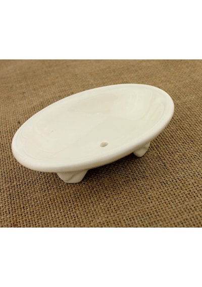 Seramik Katı Sabunluk Krem 14cm