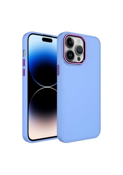 Apple Uyumlu iPhone 13 Pro Max Kılıf Metal Çerçeve Ve Buton Tasarımlı Silikon Zore Luna Kapak Lila