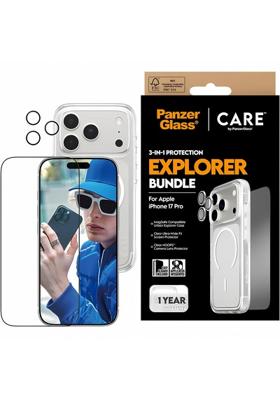 Panzerglass Apple Apple iPhone Uyumlu  17 Pro Urban Explorer Bundle 3 Ü 1 Arada Şeffaf Set