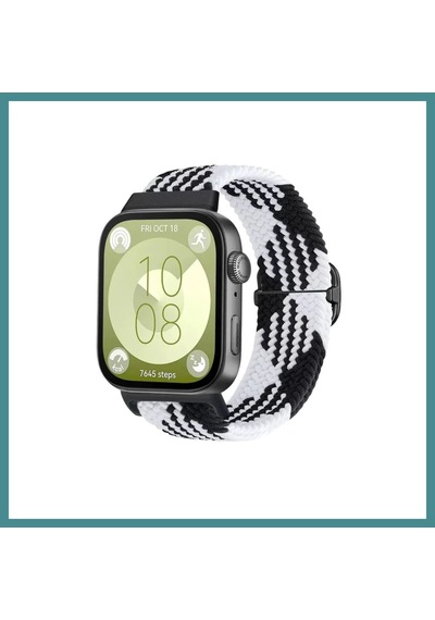 Trendexa Huawei Fit 4 Star Kordon - Siyah-beyaz Mac